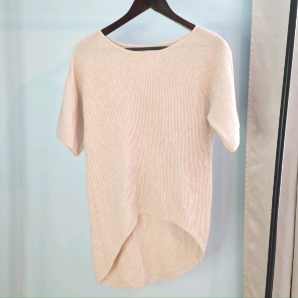 Garnet Hill Cashmere Hi-Low Knit Top